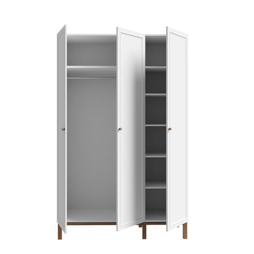 Dulap 3 Usi Pickadilly, Gri Deschis Si Stejar Pamantiu, 134.6 Cm