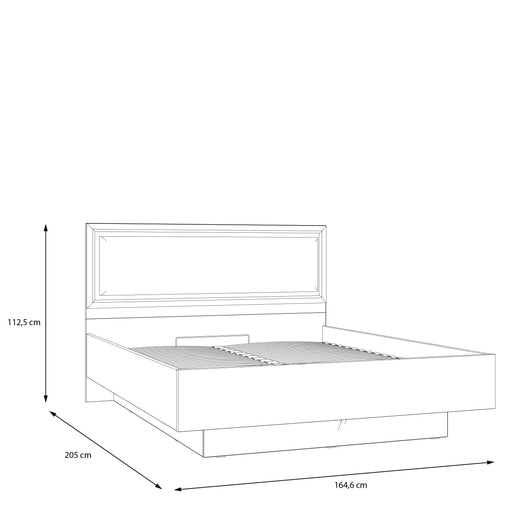 Pat cu somiera Pickadilly, Dimensiune Saltea 160x200 Cm, Gri Deschis Si Stejar Pamantiu