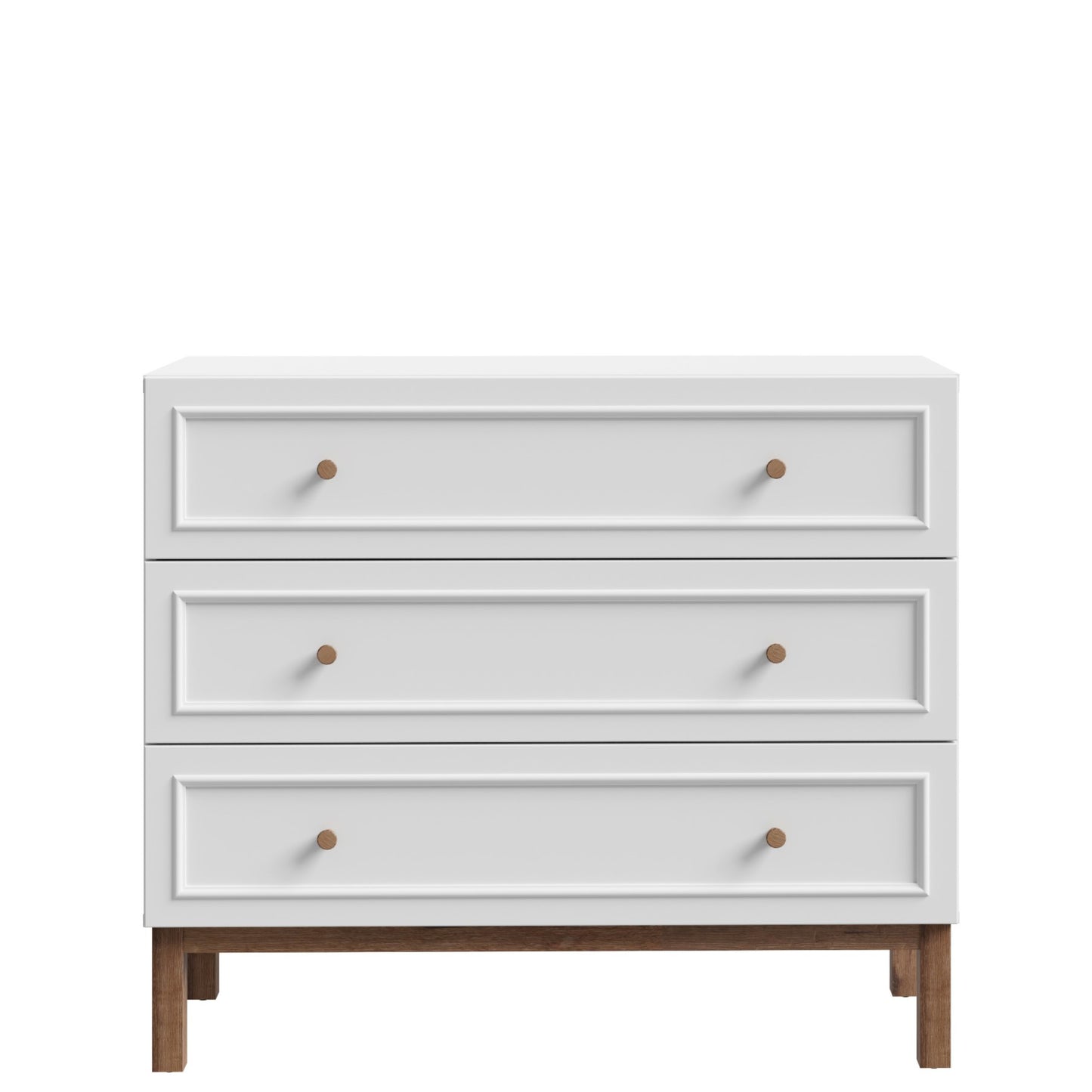 Comoda 3 Sertare Pickadilly, Gri Deschis Si Stejar Pamantiu, 100.2 Cm