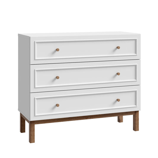 Comoda 3 Sertare Pickadilly, Gri Deschis Si Stejar Pamantiu, 100.2 Cm