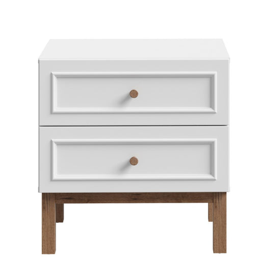 Noptiera Cu 2 Sertare Pickadilly, Gri Deschis Si Stejar Pamantiu, 55.2 Cm