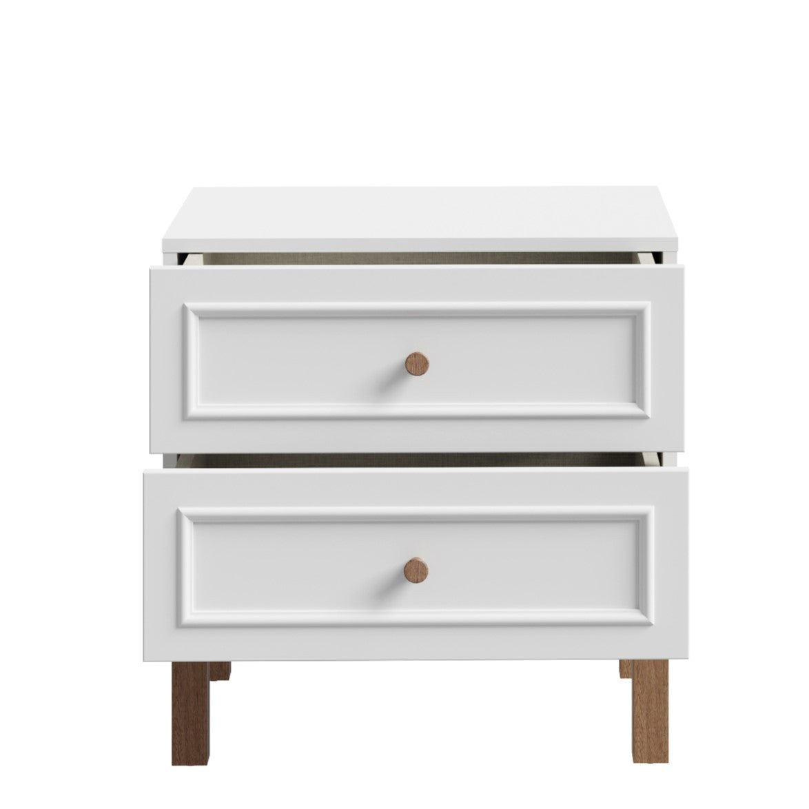 Noptiera Cu 2 Sertare Pickadilly, Gri Deschis Si Stejar Pamantiu, 55.2 Cm