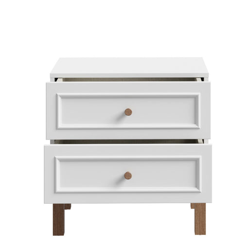 Noptiera Cu 2 Sertare Pickadilly, Gri Deschis Si Stejar Pamantiu, 55.2 Cm