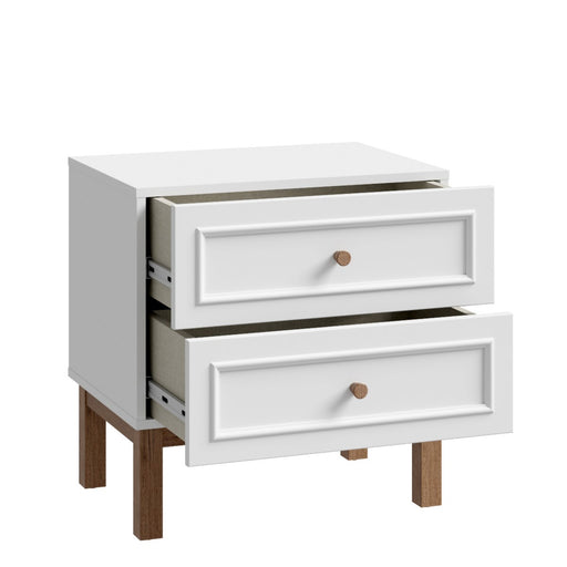 Noptiera Cu 2 Sertare Pickadilly, Gri Deschis Si Stejar Pamantiu, 55.2 Cm