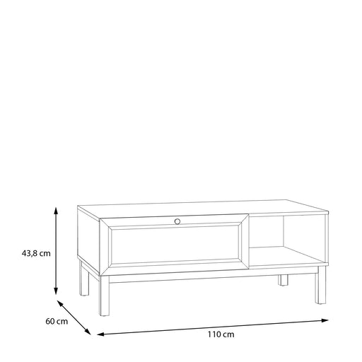 Masa cafea Pickadilly, Gri Deschis Si Stejar Pamantiu, 110 x 43.8 x 60 Cm