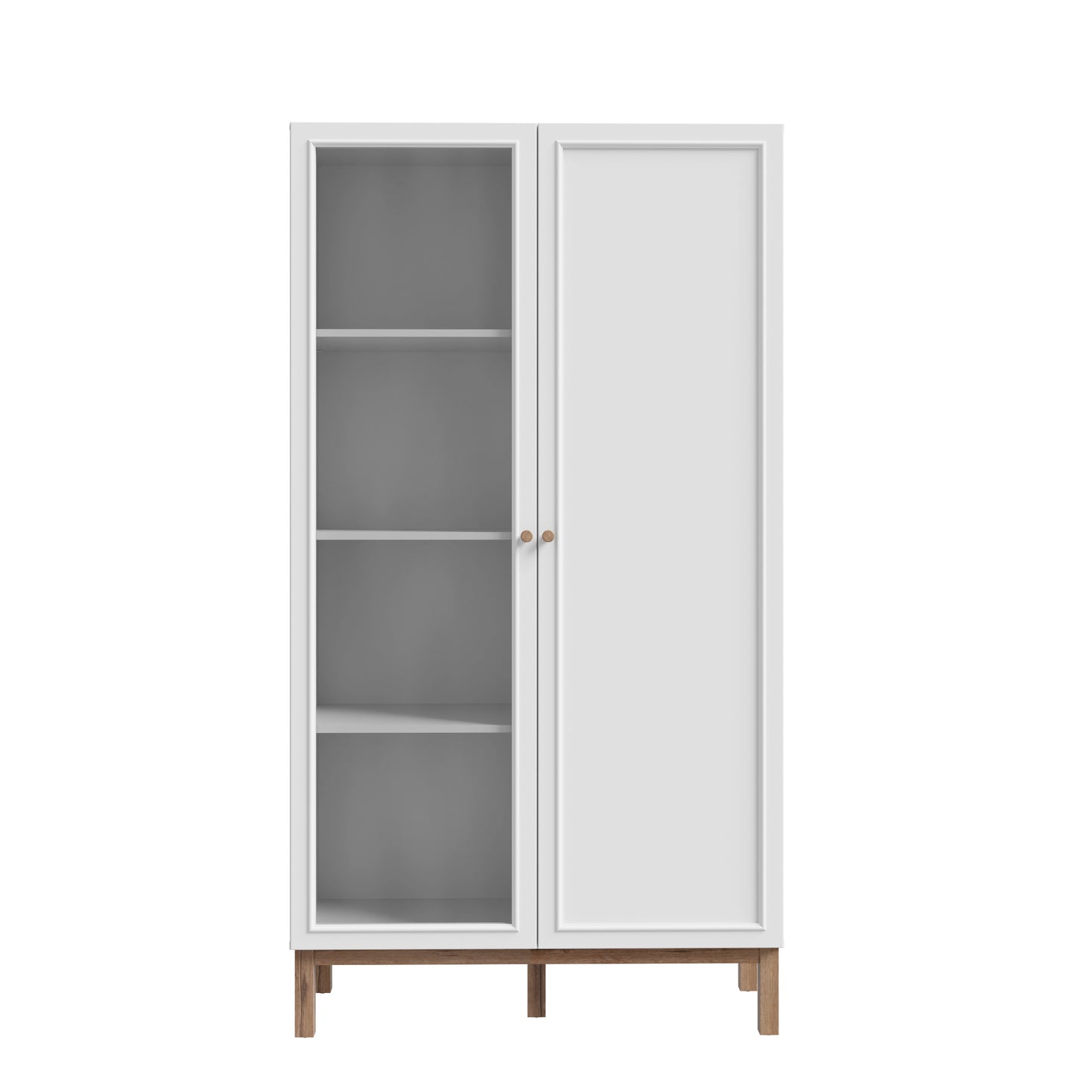 Vitrina 2 Usi Pickadilly, Gri Deschis Si Stejar Pamantiu, 99.9 Cm