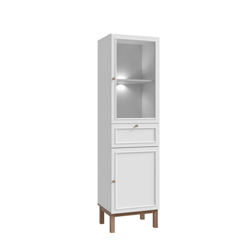 Vitrina 2 Usi Si 1 Sertar Pickadilly, Gri Deschis Si Stejar Pamantiu, 50.2 Cm