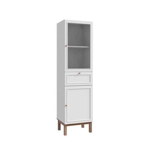 Vitrina 2 Usi Si 1 Sertar Pickadilly, Gri Deschis Si Stejar Pamantiu, 50.2 Cm