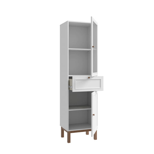 Vitrina 2 Usi Si 1 Sertar Pickadilly, Gri Deschis Si Stejar Pamantiu, 50.2 Cm