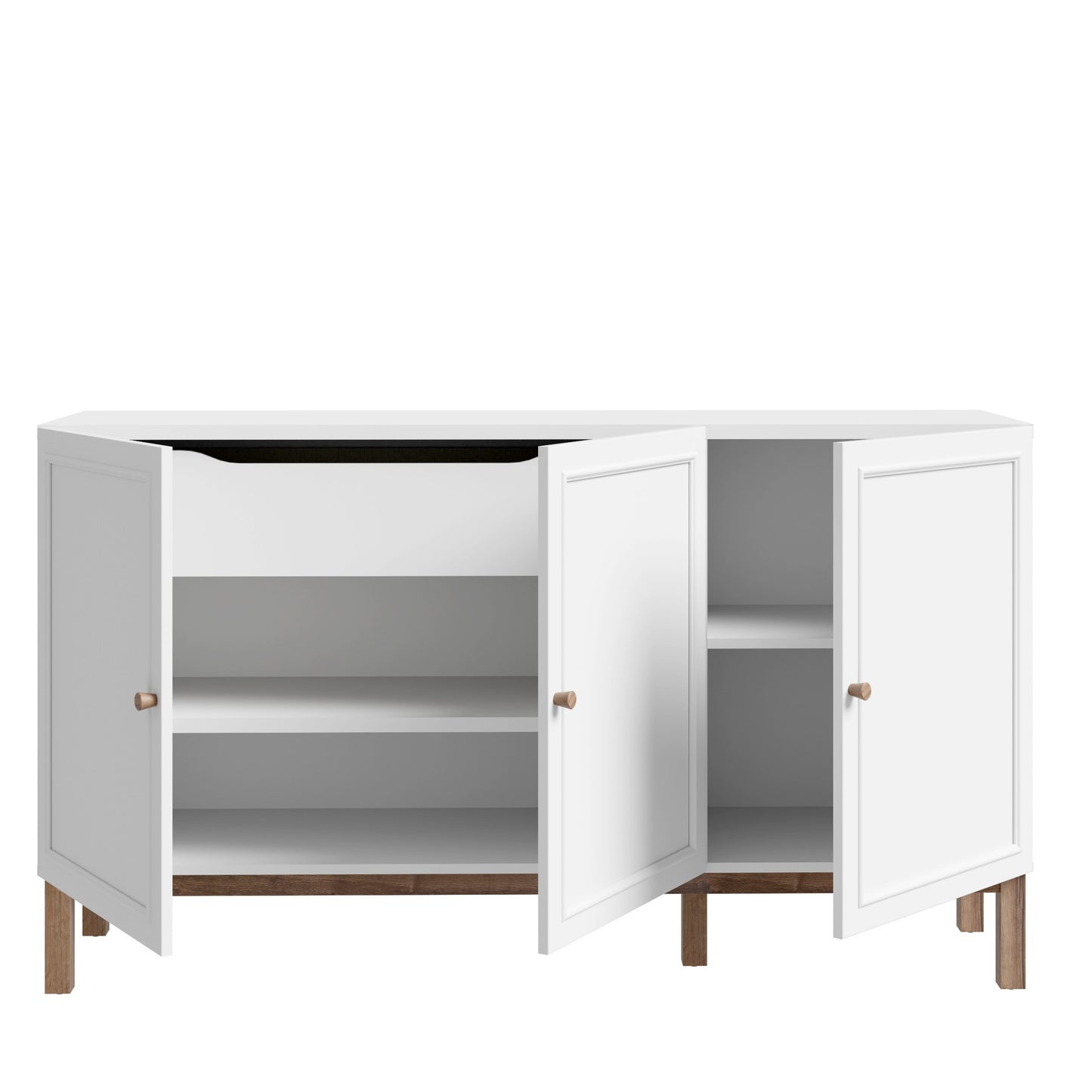 Comoda 3 Usi Si 1 Sertar Pickadilly, Gri Deschis Si Stejar Pamantiu, 149.6 Cm