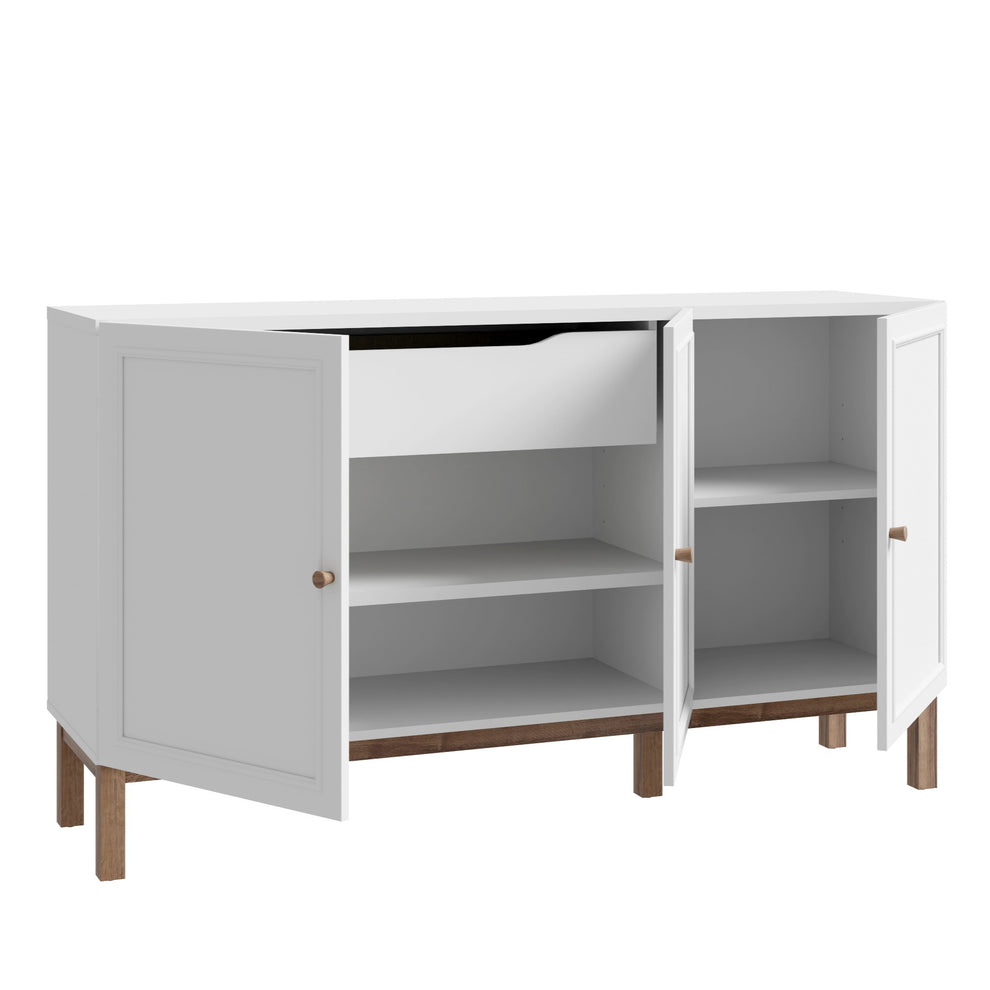 Comoda 3 Usi Si 1 Sertar Pickadilly, Gri Deschis Si Stejar Pamantiu, 149.6 Cm