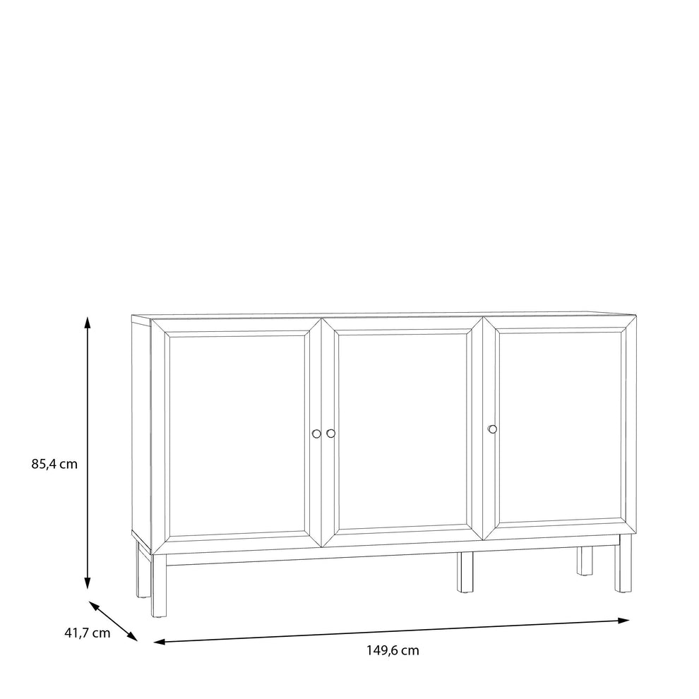 Comoda 3 Usi Si 1 Sertar Pickadilly, Gri Deschis Si Stejar Pamantiu, 149.6 Cm