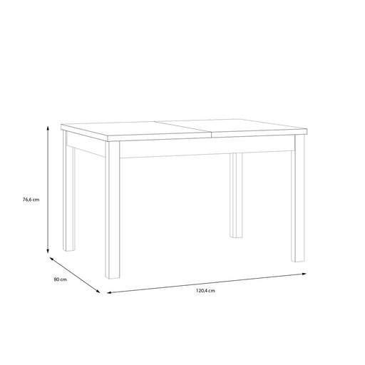 Masa extensibila Jeremix, Stejar Mauvella Si Negru Mat, 120.4/160.4 x 80 x 76.6 Cm