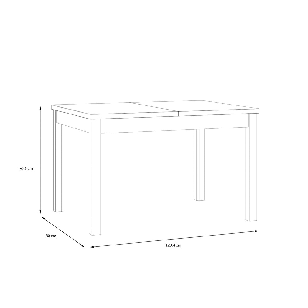 Masa extensibila Jeremix, Stejar Mauvella Si Negru Mat, 120.4/160.4 x 80 x 76.6 Cm