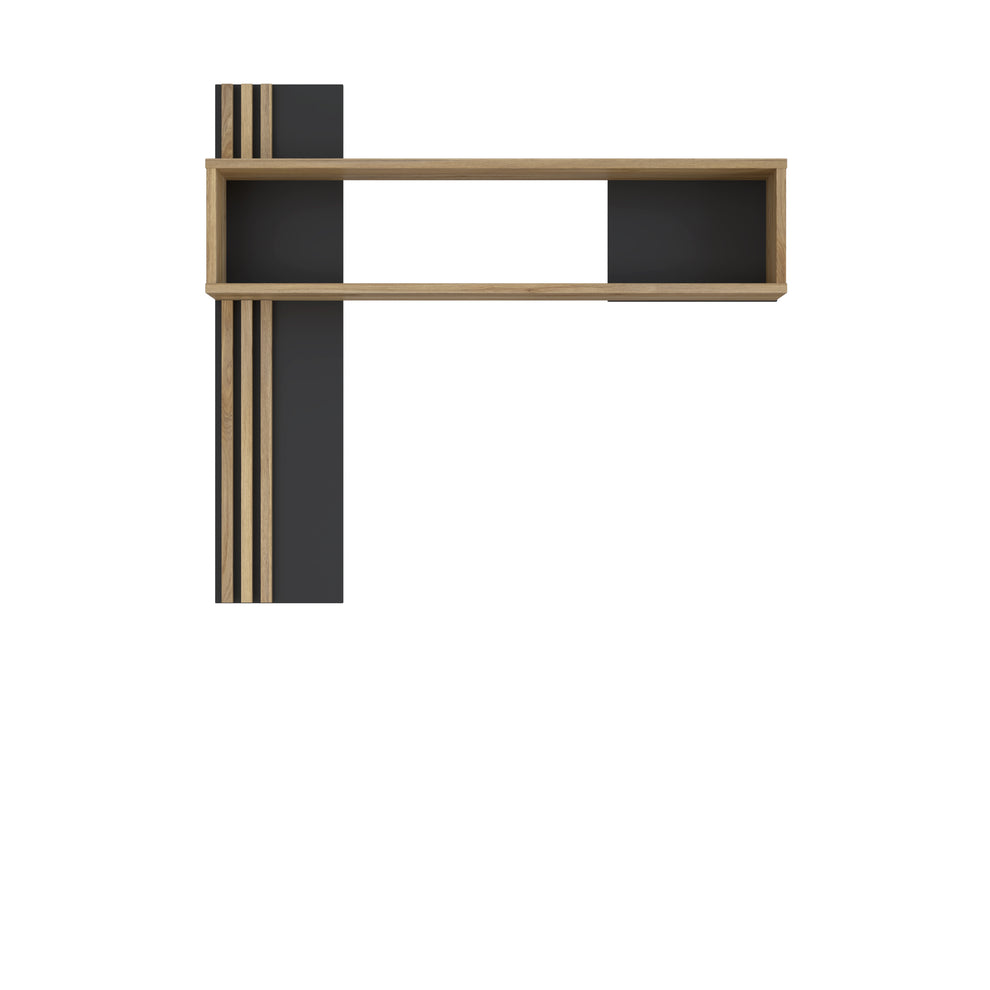 Raft De Perete Suspendat Jeremix, Stejar Mauvella Si Negru Mat, 130 Cm