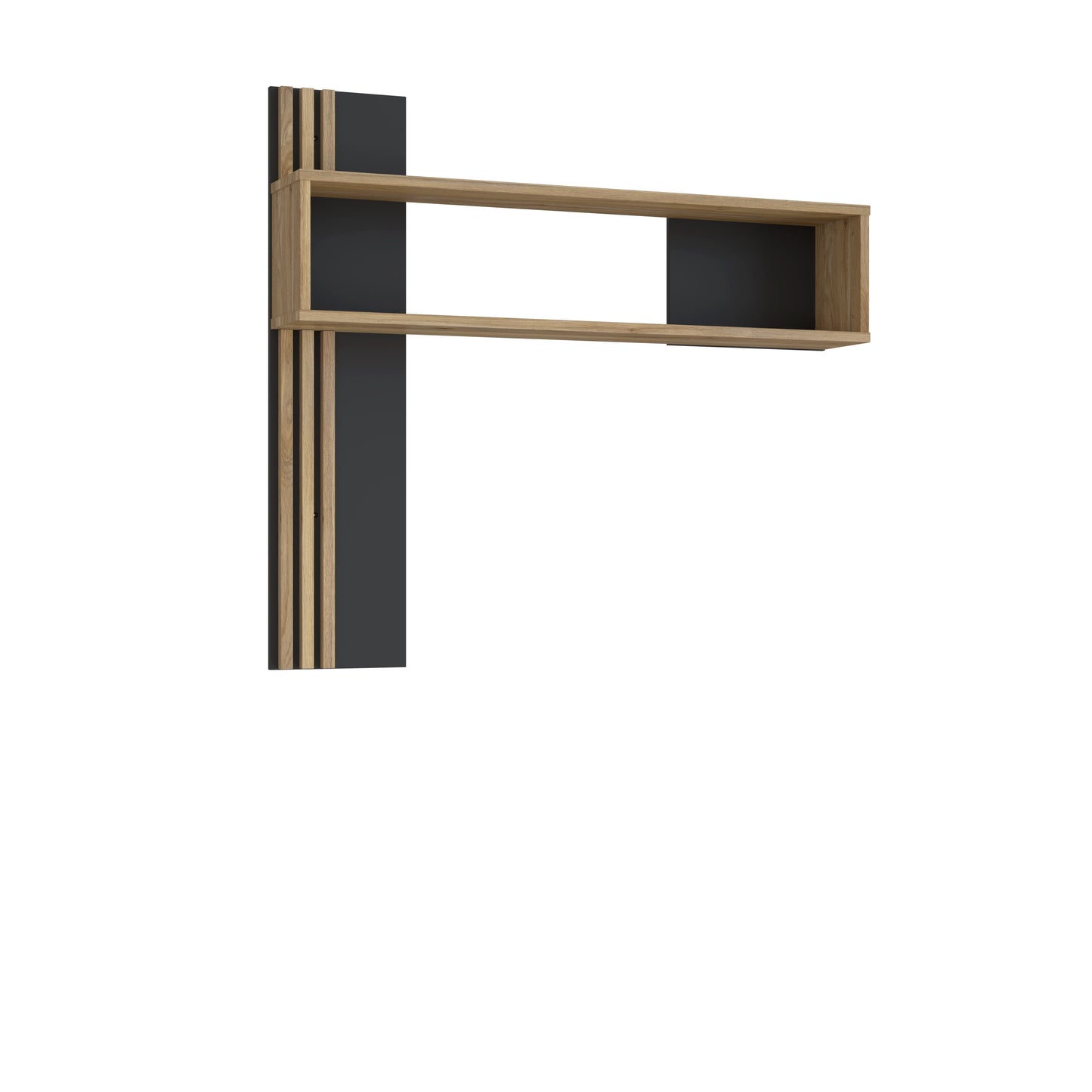 Raft De Perete Suspendat Jeremix, Stejar Mauvella Si Negru Mat, 130 Cm