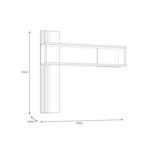 Raft De Perete Suspendat Jeremix, Stejar Mauvella Si Negru Mat, 130 Cm