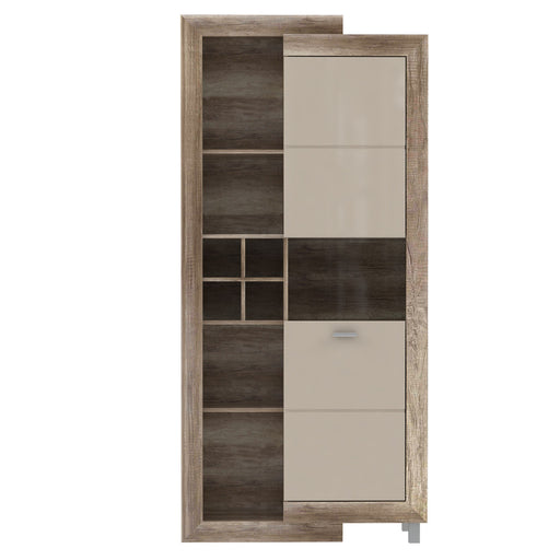 Vitrina Cu 1 Usa Genetic, Sonoma Antic Si Bej Lucios, 91 Cm
