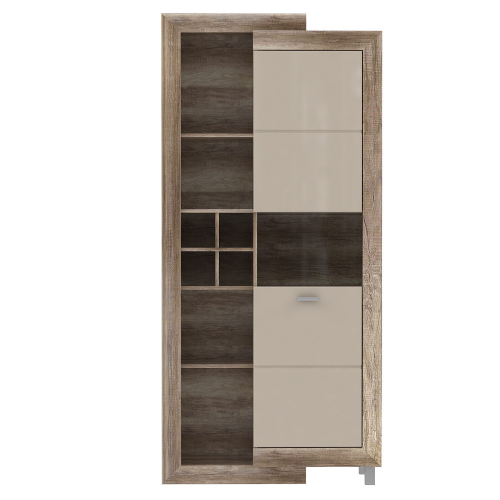 Vitrina Cu 1 Usa Genetic, Sonoma Antic Si Bej Lucios, 91 Cm