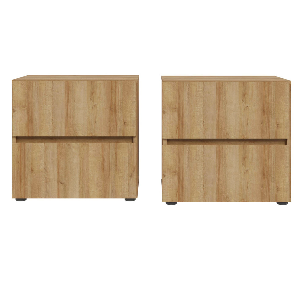 Set 2 noptiere Cu Sertare Longbeach, Stejar Riviera, 50.2 Cm