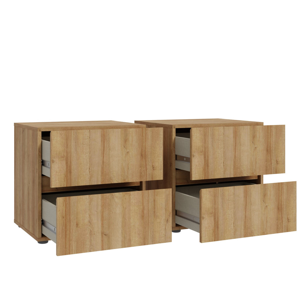 Set 2 noptiere Cu Sertare Longbeach, Stejar Riviera, 50.2 Cm