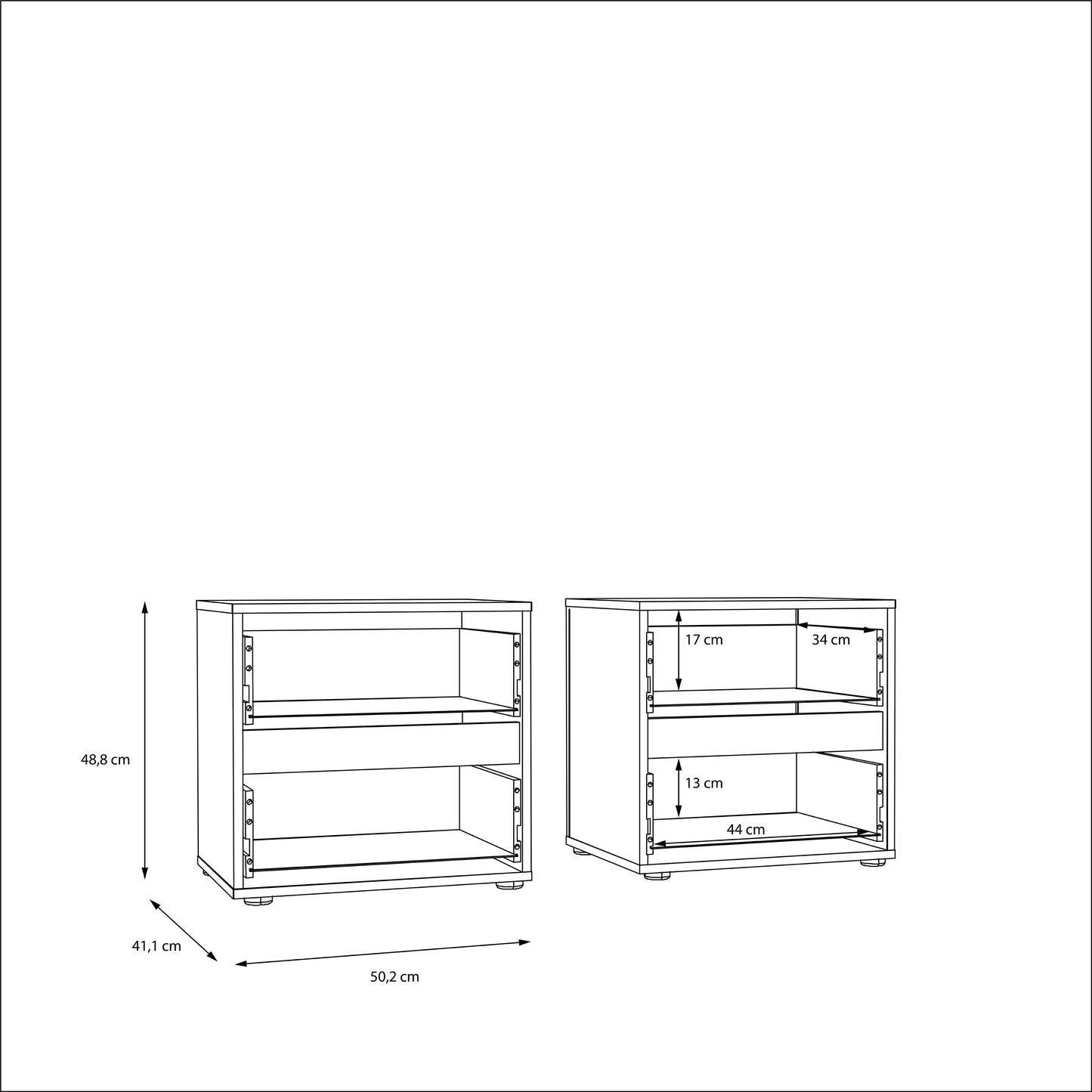 Set 2 noptiere Cu Sertare Longbeach, Stejar Riviera, 50.2 Cm