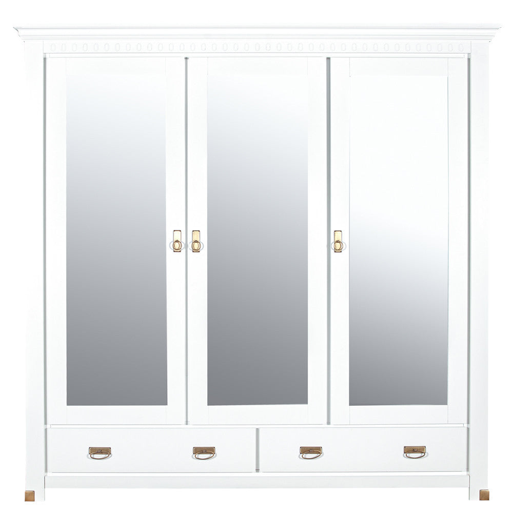Dulap 3 Usi si 2 Sertare Saint Tropez, Vopsit Alb, 180 Cm