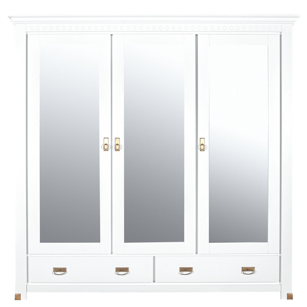 Dulap 3 Usi si 2 Sertare Saint Tropez, Vopsit Alb, 180 Cm