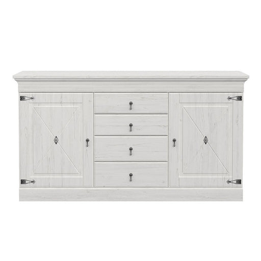Bufet Cu 2 Usi Si 4 Sertare Encanto, Pin Alb, 171.3 Cm