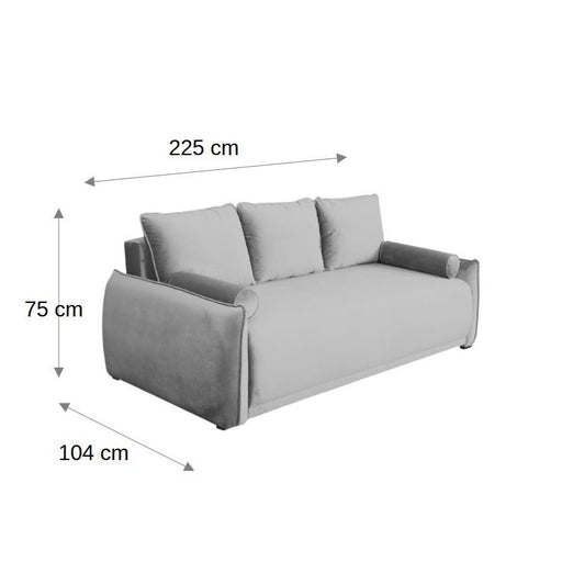 Canapea Extensibila Vida, 3 Locuri, Lada Depozitare, Bej, 225 Cm