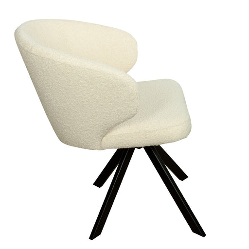 Scaun Rotativ Capri, Picior Metalic,  Ivory, 62 Cm