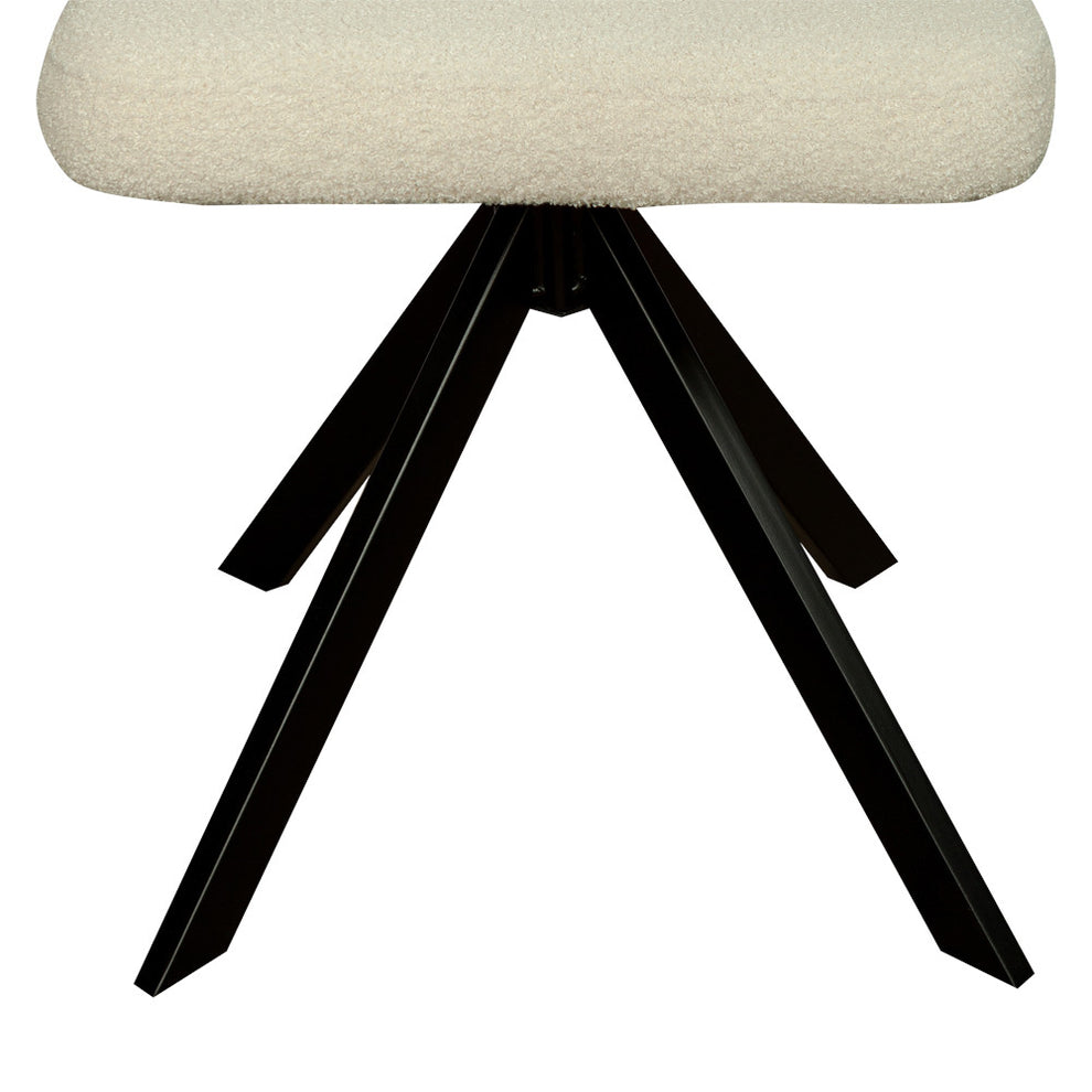 Scaun Rotativ Capri, Picior Metalic,  Ivory, 62 Cm