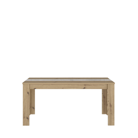 Masa Fixa Hitstone, Stejar Artisan Si Alb Super Lucios, 160 x 74.7 x 90 Cm