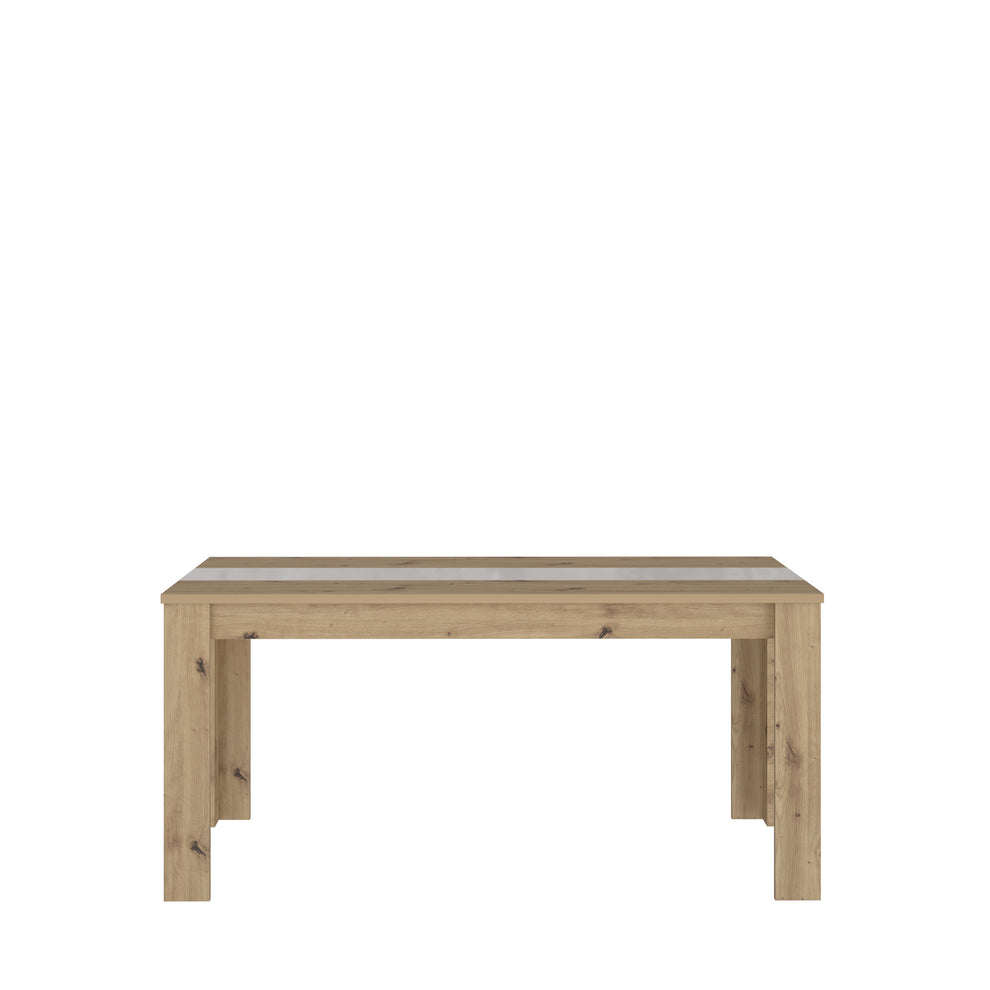 Masa Fixa Hitstone, Stejar Artisan Si Alb Super Lucios, 160 x 74.7 x 90 Cm