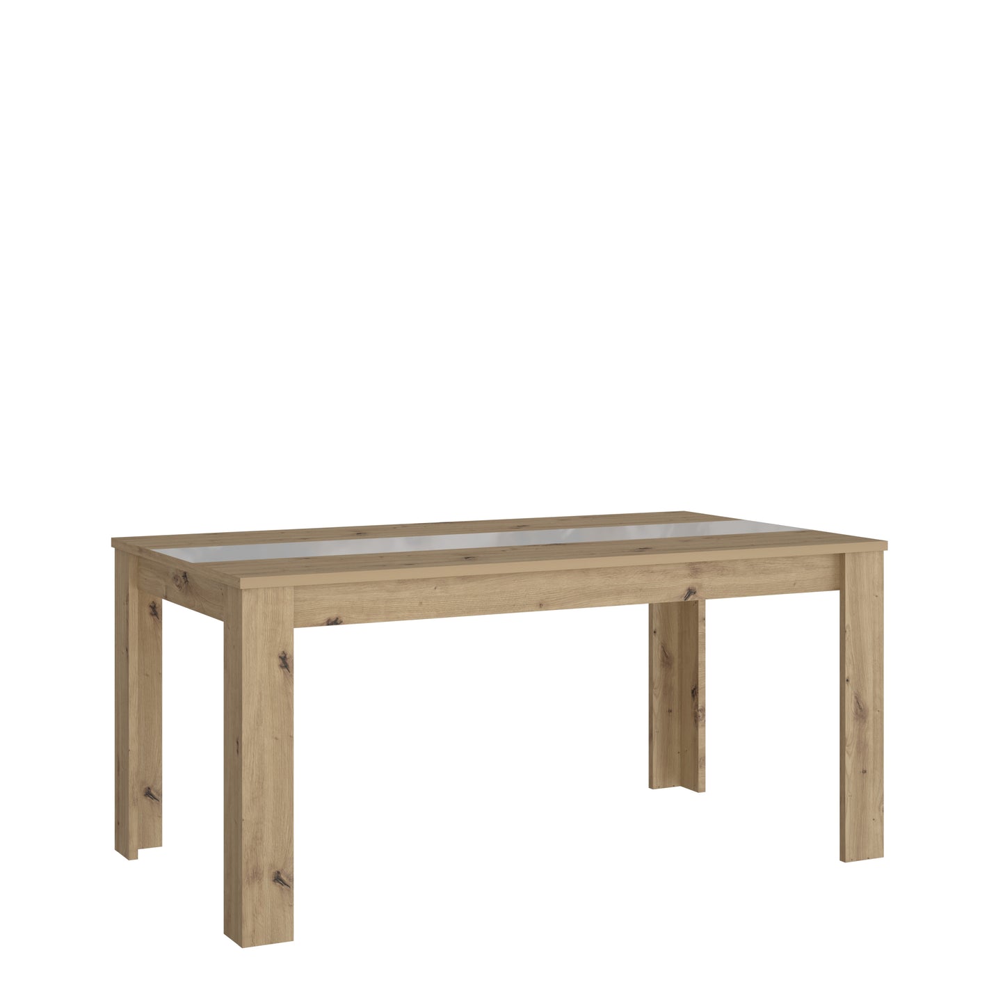 Masa Fixa Hitstone, Stejar Artisan Si Alb Super Lucios, 160 x 74.7 x 90 Cm