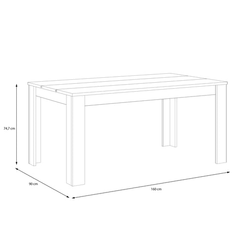 Masa Fixa Hitstone, Stejar Artisan Si Alb Super Lucios, 160 x 74.7 x 90 Cm