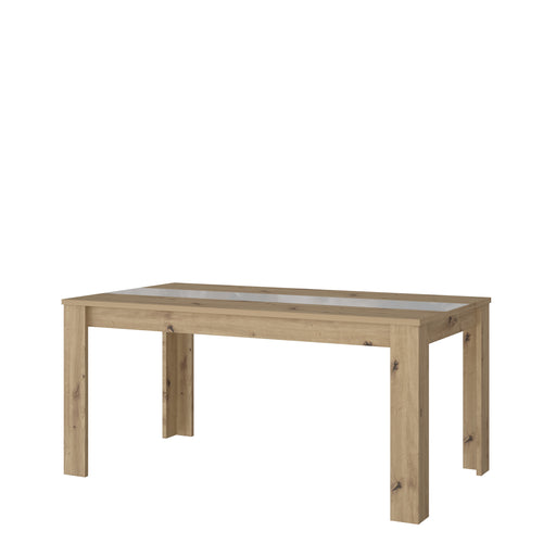 Masa Fixa Hitstone, Stejar Artisan Si Alb Super Lucios, 160 x 74.7 x 90 Cm