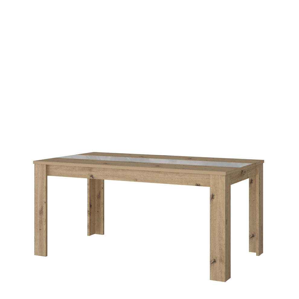 Masa Fixa Hitstone, Stejar Artisan Si Alb Super Lucios, 160 x 74.7 x 90 Cm