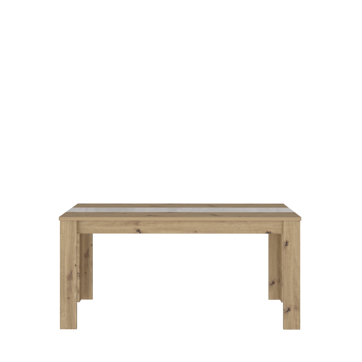 Masa Fixa Hitstone, Stejar Artisan Si Alb Super Lucios, 160 x 74.7 x 90 Cm