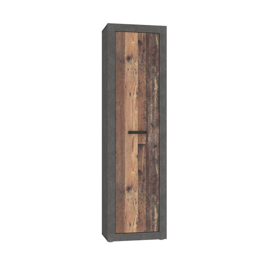 Dulap Zambara, Beton Optic Gri Inchis Si Lemn Vintage, 53.3 Cm