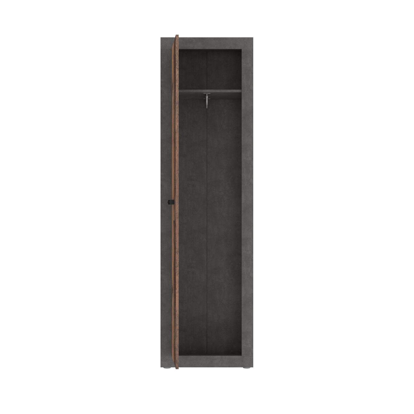 Dulap Zambara, Beton Optic Gri Inchis Si Lemn Vintage, 53.3 Cm