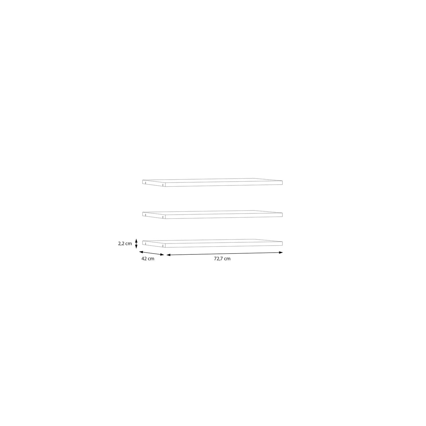 Set 3 Polite Dulap Praktic, Gri, 72.7 Cm