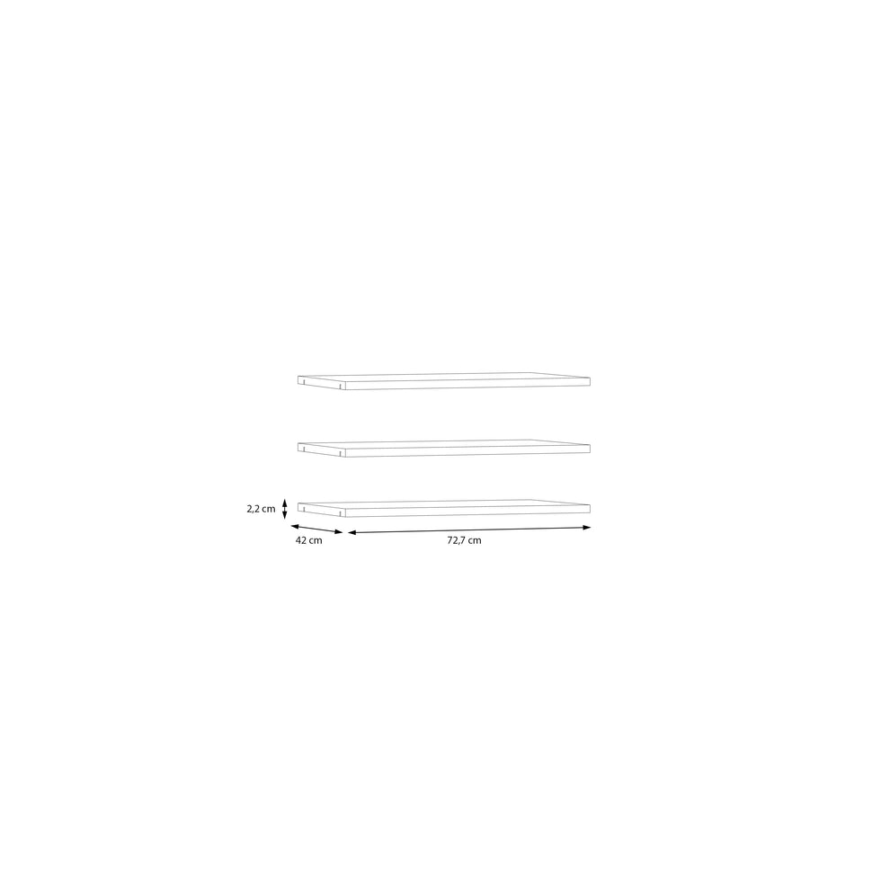 Set 3 Polite Dulap Praktic, Gri, 72.7 Cm