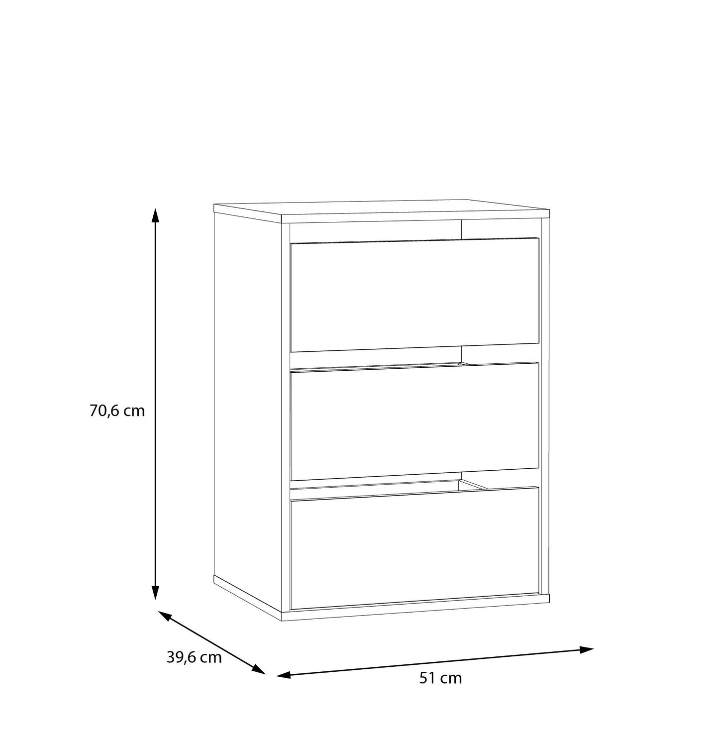 Comoda Interior Dulap Jaqueline, Gri, 51 Cm