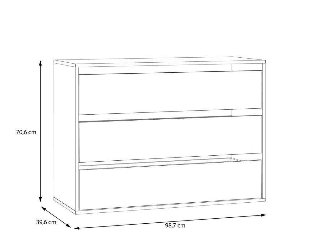 Comoda Interior Dulap Jaqueline, Gri, 98.7 Cm