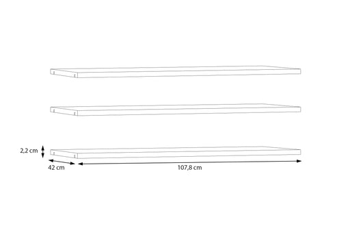 Set 3 Polite Dulap Jaqueline, Gri, 107.8 Cm