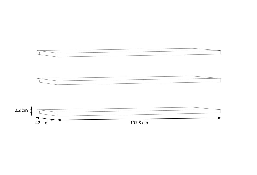 Set 3 Polite Dulap Jaqueline, Gri, 107.8 Cm