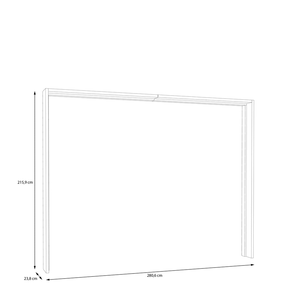 Rama Cu LED Dulap Jaqueline, Alb Si Stejar Mauvella, 280.6 Cm