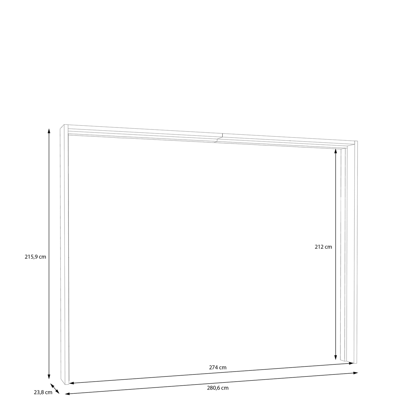 Rama Cu LED Dulap Jaqueline, Alb Si Stejar Mauvella, 280.6 Cm