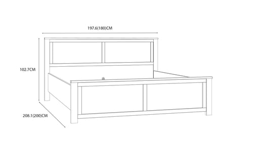 Set Dormitor Blanche, Stejar Riviera Si Zada Deschis, Pat Cu Dimensiune Saltea 180 x 200 Cm, Dulap Cu 4 Usi, Set 2 Noptiere